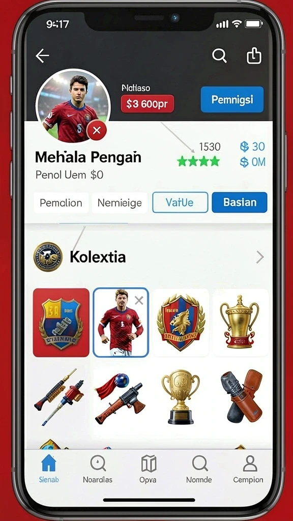 idklub - Fitur sosial untuk berinteraksi dengan pemain lain.